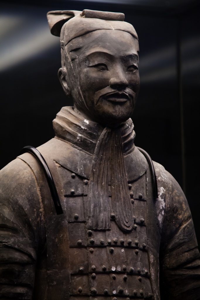 A Terracotta Warrior on display. Each statue was constructed to be unique.