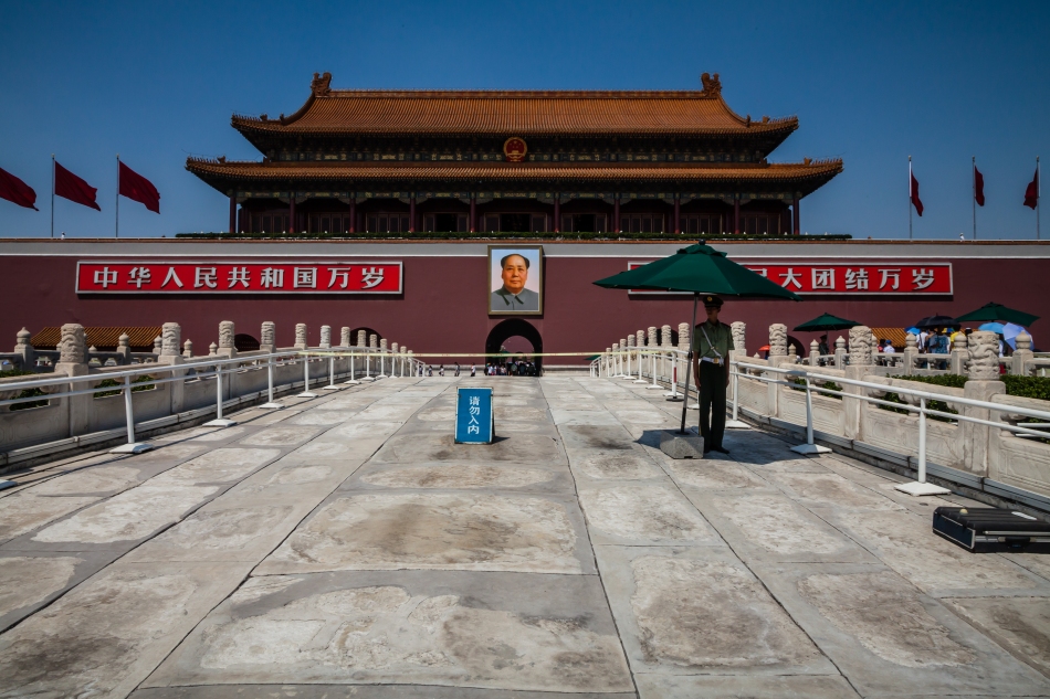 Portrait of Mao Zedong at the Tiananmen gate (Gate of Heavenly Peace, 天安門)